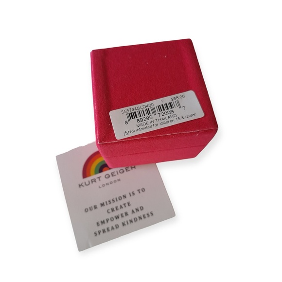 Kurt Geiger London Crystal Heart Ring with Blue Accent Stones - Picture 7 of 9